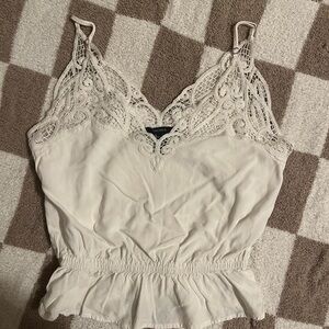 Forever 21 Cream Lace Detail Top